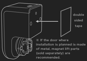 ドアが金属製の場合は、マグネットリフトパーツ（別売）のご利用をお勧めします。